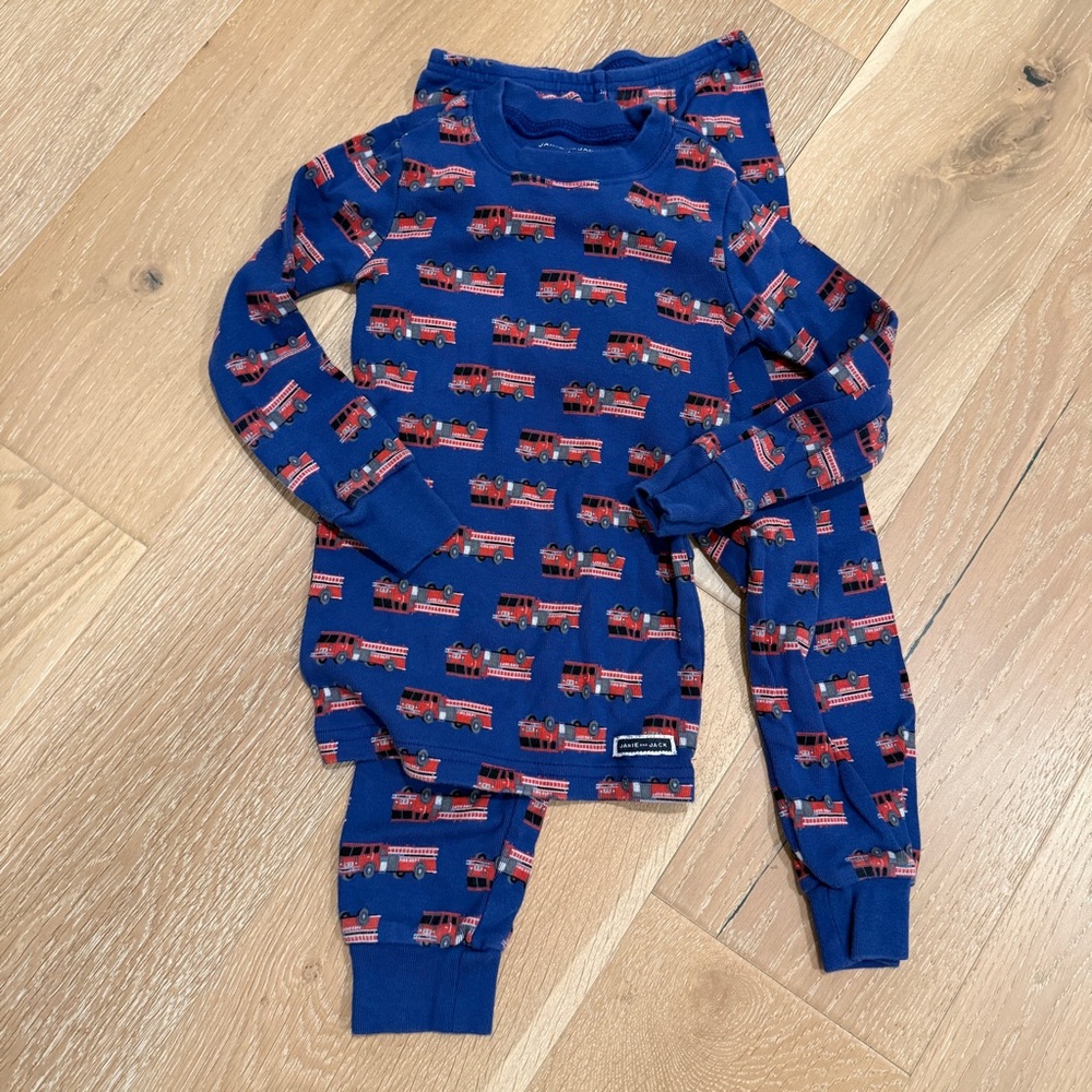 Janie and Jack Fire Truck Pajama Set